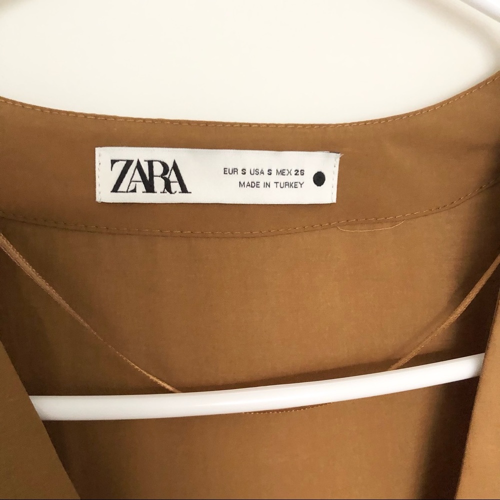 NWOT Zara Terracotta Button Down Flare Top Medium - Picture 5 of 5